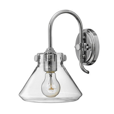 Retro Chrome Led Wall Light With Triangular Round Glass Shade from B&Q