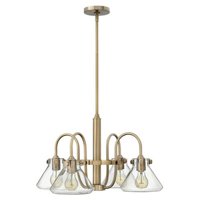 Stylish 4 Bulb Brushed Caramel Chandelier Pendant Light With E27 Socket from B&Q