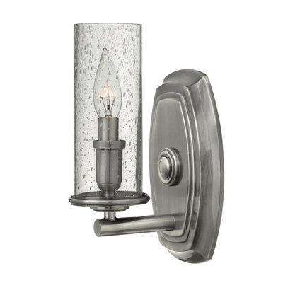 Polished Antique Nickel Led Wall Sconce Light With E14 Bulb Socket from B&Q