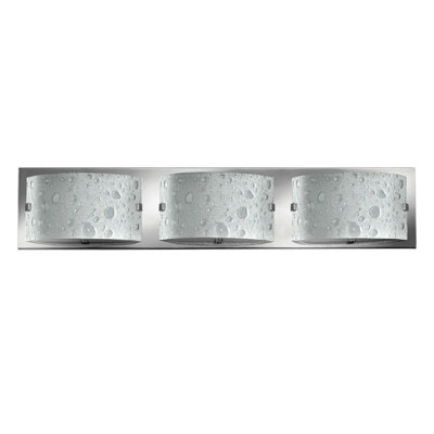 Stylish Ip44 3 Bulb Wall Light With Bubble Art Glass And Polished Chrome Finish from B&Q
