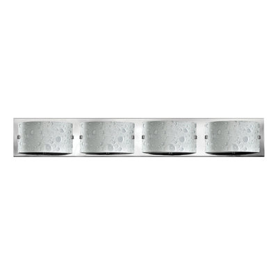 Stylish Ip44 4-Bulb Wall Light With Bubble Art Glass And Chrome Finish from B&Q