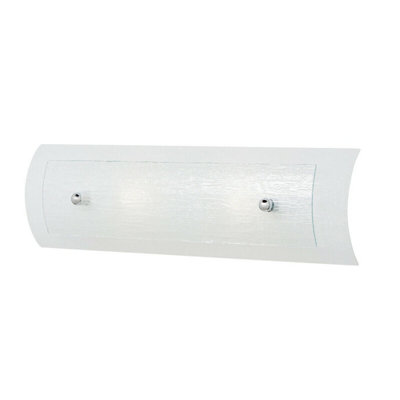 Stylish Ip44 Twin Wall Light With Bent Linen Glass And Polished Chrome Finish from B&Q