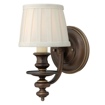  - Elegant Off White Faux Alabaster Wall Light With Royal Bronze Finish And Led Bulb