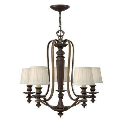 Elegant 5 Bulb Royal Bronze Chandelier With Led E14 60W Bulbs For Stunning Interior Lighting from B&Q