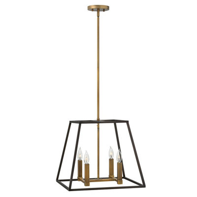 B&Q Stylish 4 Bulb Ceiling Pendant With E14 Led Fitting Bronze/Light