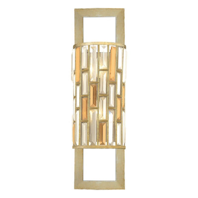 Elegant Twin Wall Light With Amber Pearl And Clear Crystal Finish from B&Q