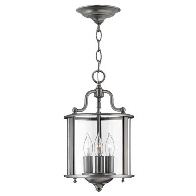 Stylish 3 Bulb Pewter Ceiling Pendant Light With Led E14 Fittings from B&Q