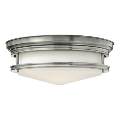 Antique Nickel 3-Bulb Flush Mount Light Fixture For Low Ceilings from B&Q