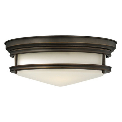 Elegant 3 Bulb Flush Mount Ceiling Light In Oil Rubbed Bronze With Led E27 40W Bulbs from B&Q