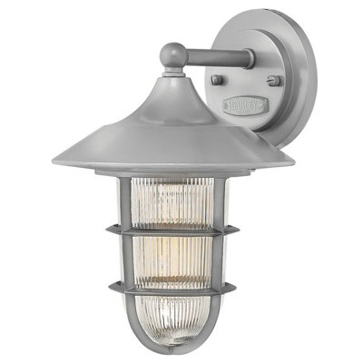 Stylish Outdoor Ip44 Wall Light Sconce With Silver Finish And E27 Led Bulb Compatibility from B&Q