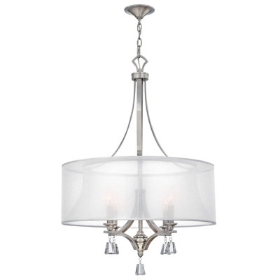 Elegant 4 Bulb Brushed Nickel Chandelier Pendant Light For Modern Interiors from B&Q