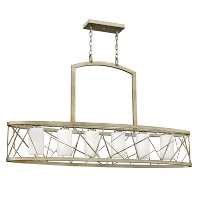 Elegant 6 Bulb Silver Leaf Chandelier With Led E27 75W Bulbs from B&Q
