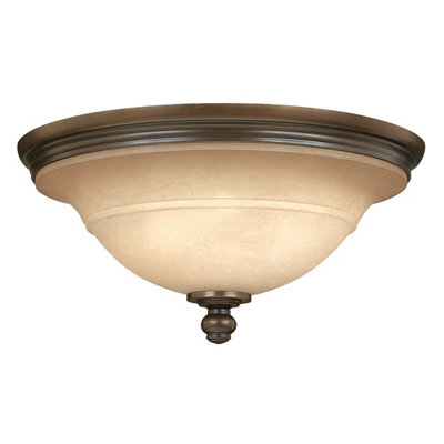 Elegant 3 Bulb Flush Mount Light Fixture In Olde Bronze Finish from B&Q