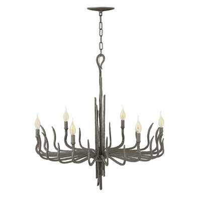 Elegant 6 Bulb Chandelier Pendant Light In Matte Bronze Finish from B&Q