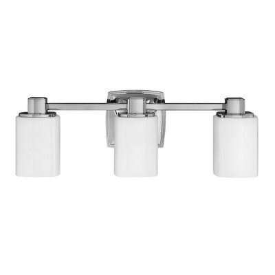 Stylish Ip44 3 Bulb Wall Light With Etched Opal Glass Shade And Polished Chrome Finish from B&Q