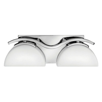 Stylish Ip44 Twin Wall Light With Etched Opal Glass And Chrome Finish from B&Q