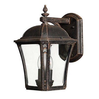Mocha Outdoor Ip44 Twin Wall Light Sconce With E14 Led Bulbs from B&Q
