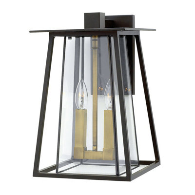 Stylish Outdoor Ip44 Twin Wall Light In Buckeye Bronze With Led E14 Socket from B&Q