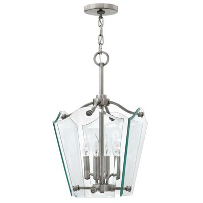 Stylish 4 Bulb Ceiling Pendant Light In Polished Antique Nickel Finish from B&Q