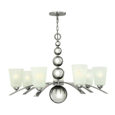 Elegant 7 Bulb Chandelier With Highly Polished Nickel Finish And Led E27 Bulbs from B&Q