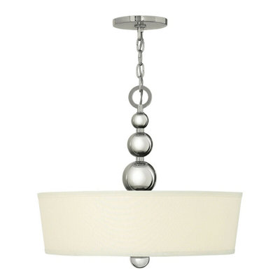 Elegant 3-Bulb Ceiling Pendant Light In Polished Nickel Finish from B&Q