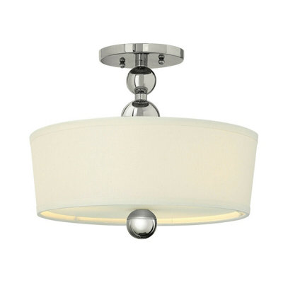 Stylish 3 Bulb Semi Flush Mount Light In Polished Nickel Finish from B&Q