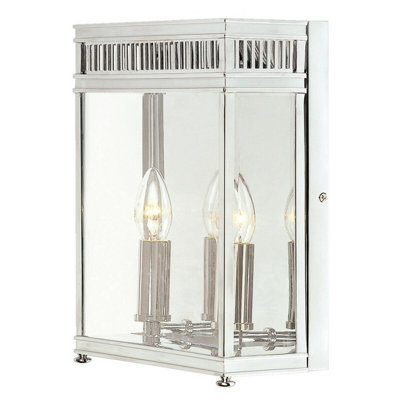 Stylish Outdoor Ip44 2-Bulb Flush Light With Polished Chrome Finish from B&Q