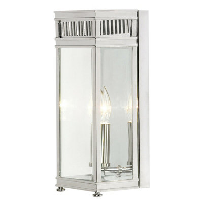 B&Q Stylish Outdoor Ip44 Flush With Led E14 Bulb - Polished Chrome Finish Light