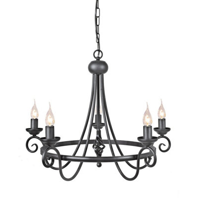 Elegant 5 Bulb Medieval Chandelier With Led E14 60W Lighting from B&Q