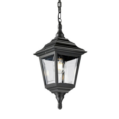 Stylish Outdoor Ip44 Black Led Chain Lantern With E27 Socket from B&Q