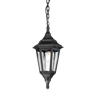  - Stylish Black Outdoor Ip44 Led Lantern With E27 Socket For Perfect Illumination