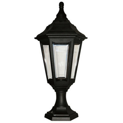 Stylish Outdoor Ip44 Black Led Pedestal Lamp With E27 Socket For Garden And Patio from B&Q