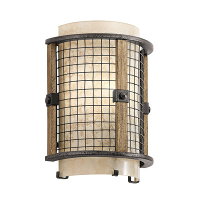 Rustic Anvil Iron Wall Light With Mica Glass ShadeLed E14 60W Sconce from B&Q