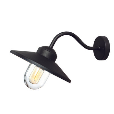 Stylish Outdoor Ip44 Wall Light Sconce In Black With Led E27 Bulb from B&Q