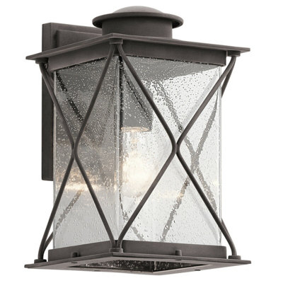 Stylish Outdoor Ip44 Wall Light In Weathered Zinc Finish With Led E27 Bulb Compatibility from B&Q