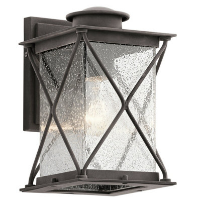 Stylish Outdoor Ip44 Wall Light With Weathered Zinc Finish And Led E27 Bulb from B&Q