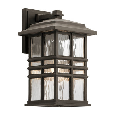 Elegant Outdoor Ip44 Wall Light Lantern In Olde Bronze Finish With E27 Led Bulb from B&Q