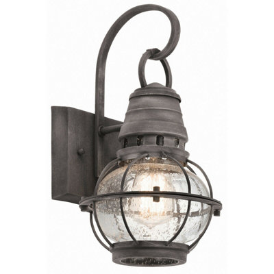Stylish Outdoor Ip44 Wall Light In Weathered Zinc Finish With Led E27 Socket from B&Q