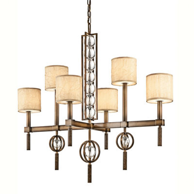 Elegant 6 Bulb Chandelier Pendant Light In Cambridge Bronze Finish from B&Q