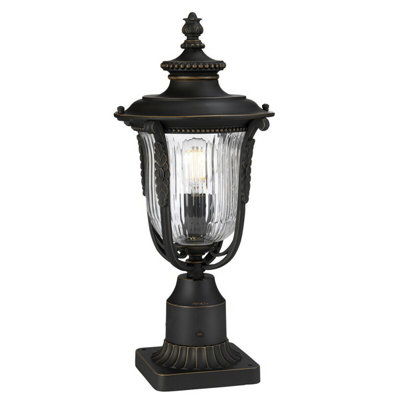 Stylish Outdoor Ip44 Rated 1 Bulb Wall Light Lantern In Rubbed Bronze Finish from B&Q