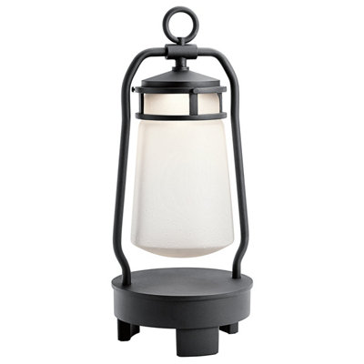 Stylish Outdoor Ip44 Bluetooth Led Lantern In Textured Black3W Integrated Lighting from B&Q