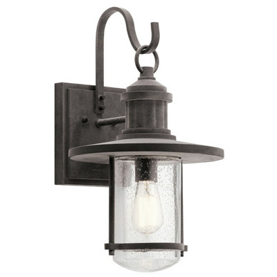 Outdoor Weathered Zinc Wall Light Lantern With Led Bulb E27 100WIp44 Rated from B&Q