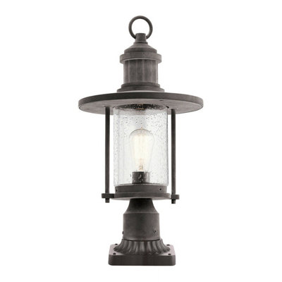 Stylish Outdoor Ip44 Pedestal Light With Weathered Zinc Finish from B&Q