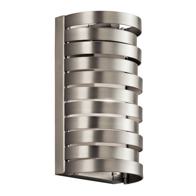  - Stylish Arched Wall Light With Satin Etched Glass And Brushed Nickel Finish