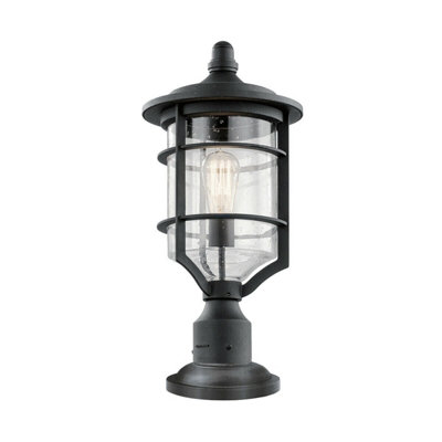  - Stylish Outdoor Ip44 Distressed Black Led Wall And Ground Pedestal Light