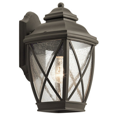 Elegant Outdoor Ip44 1 Bulb Wall Light Lantern In Olde Bronze Finish from B&Q