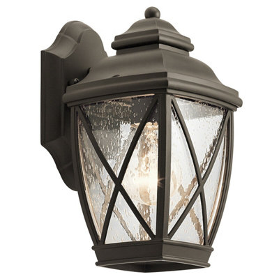 Stylish Outdoor Ip44 Wall Lantern In Olde Bronze Finish With Led Bulb Compatibility from B&Q