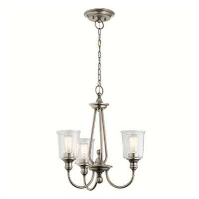 Elegant 3 Bulb Pewter Chandelier Pendant Light For Modern Interiors from B&Q