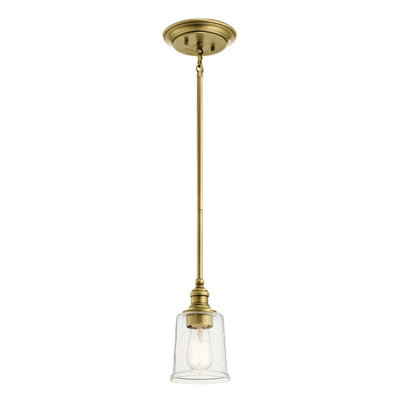 Stylish Natural Brass 1 Bulb Ceiling Pendant Light With E27 Socket from B&Q