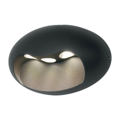 Stylish Outdoor Ip54 Graphite 3 Bulb Led Wall Light from B&Q